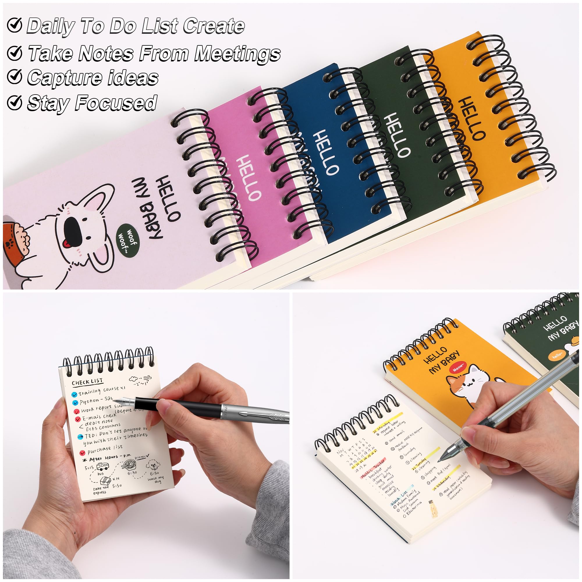 Cuadernos pequeños en blanco, mini blocs de notas en espiral, mini cuaderno en espiral superior de 3.1 x 4.3 pulgadas, bloc de notas en espiral sin forro, bloc de notas de enfermería para el