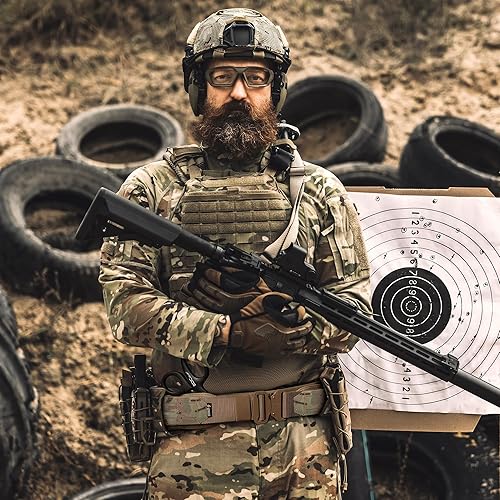 Miniatura 7 de VOTAGOO Cinturón táctico MOLLE Battle Belt, con hebilla de liberación rápida y cinturón interior antideslizante, cinturón de pistola de aplicación