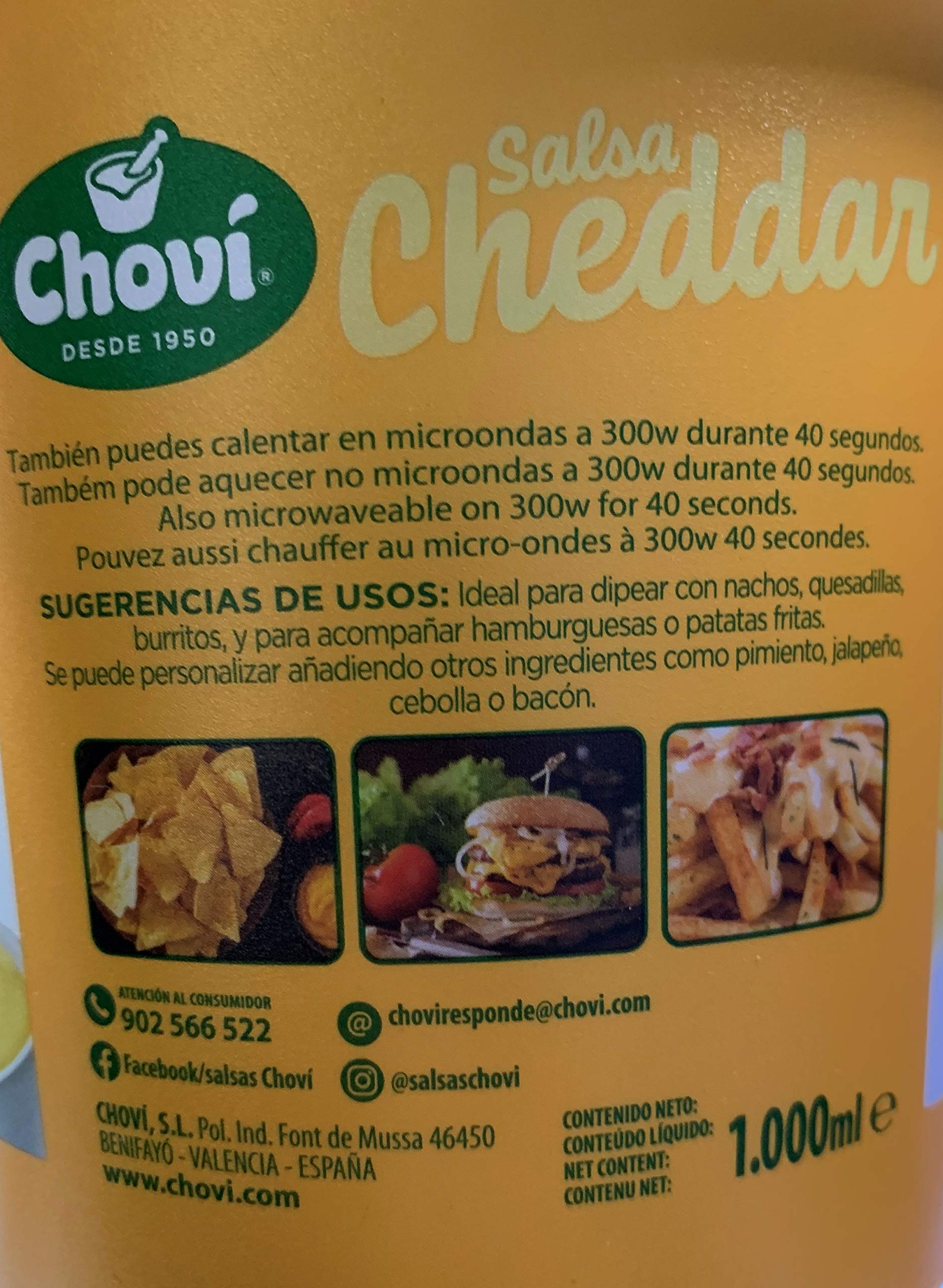 SALSA CHEDDAR CUBO 1000ML CHOVI