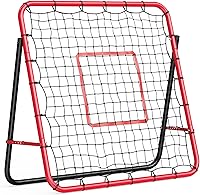 Vista 7 de Red de rebote de fútbol, ajustable de 3.7 x 3.7 pies con marco de acero, resistente a la intemperie, entrenador de rebote de fútbol para patio