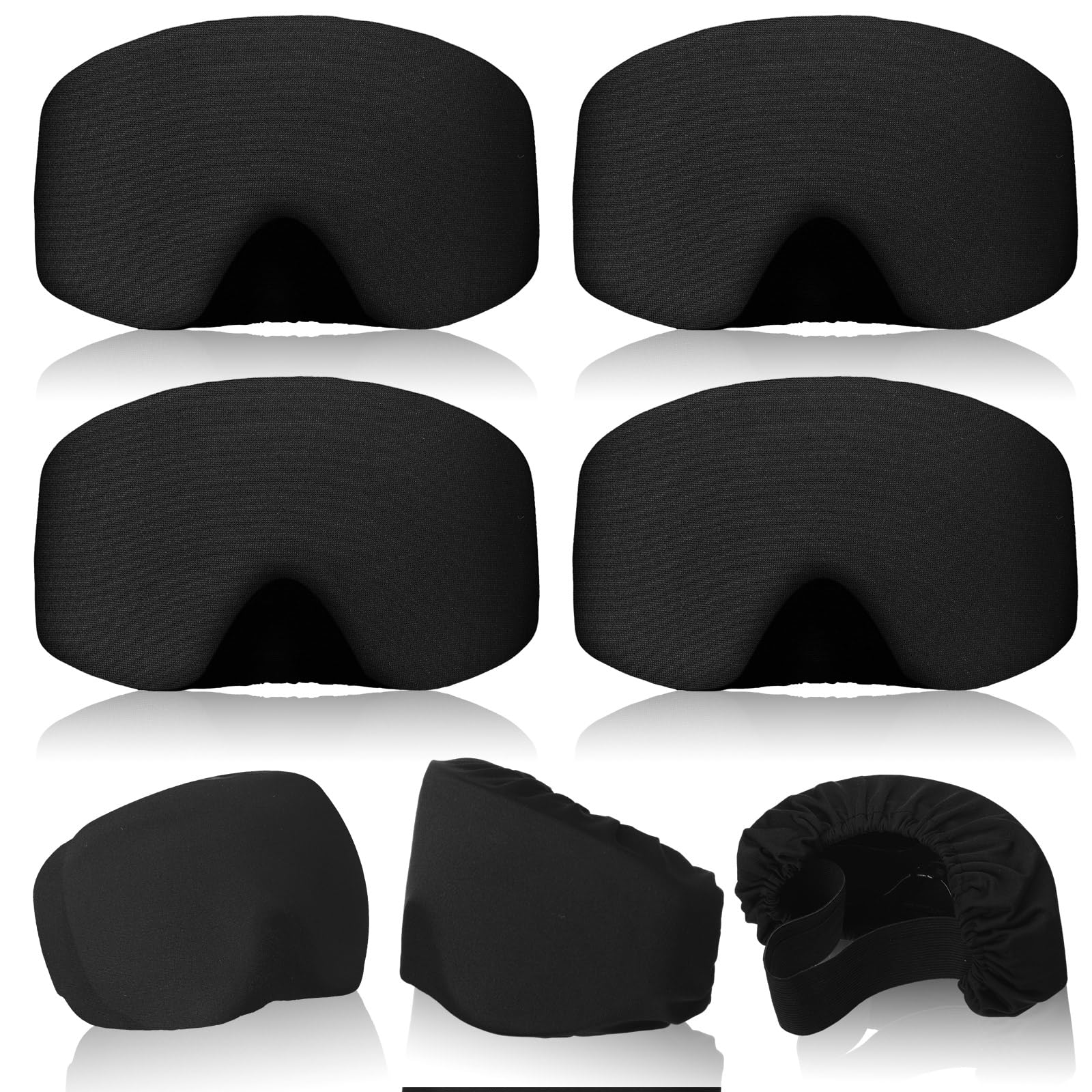 Civaner 4 Pieces Ski Snowboard Goggle Cover Sleeve Goggle Cover Microfiber Protective Lens Scratch Dust Protection for Travel(Creamy,Solid Style)