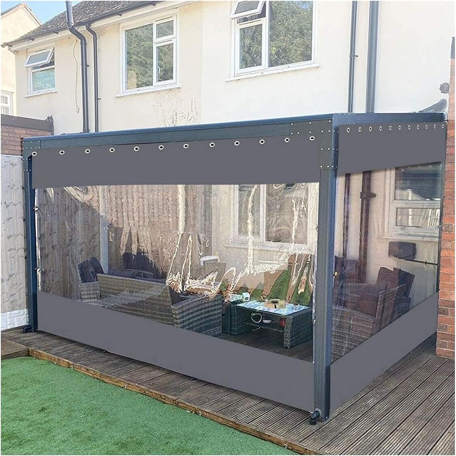 AYLYHD Outdoor Transparent Vinyl Curtain for Patio