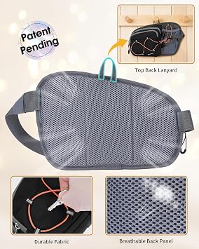 sportsnew Hydration Waist Pack with Water Bottle Holder, 2L Large Fanny Pack for Running Hiking Dog Walking, Water-Resistant Crossbody Waist Bag for Men Women, Black