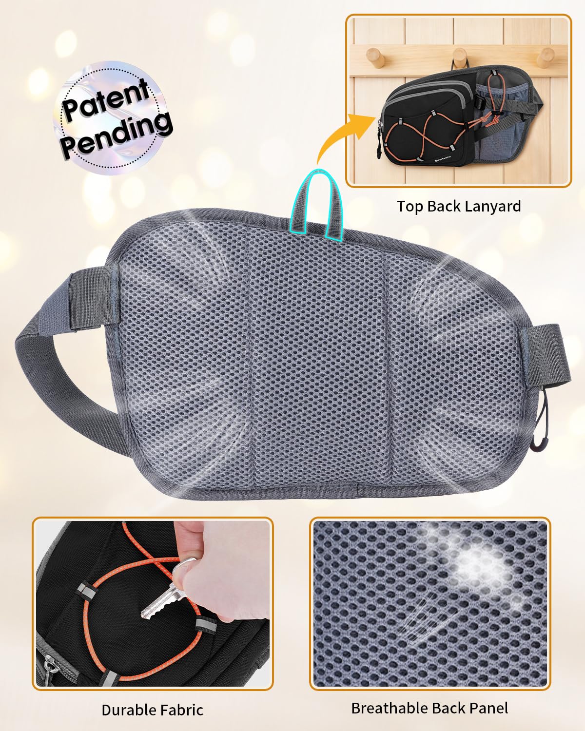 Sportsnew Bum Bag Fanny Pack with Water Bottle Holder, 2L Light Waist Bag, Water-Resistant for Hiking Running Cycling Dog Walking Travel - 4