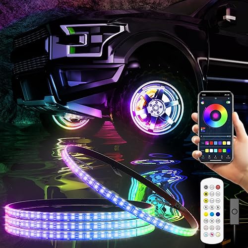 SUNPIE Luces de rueda RGB de 14.5 pulgadas con gran angular para SUVcoches con llanta de 17 pulgadas y 18 pulgadas con LED secuencial, señal de giro