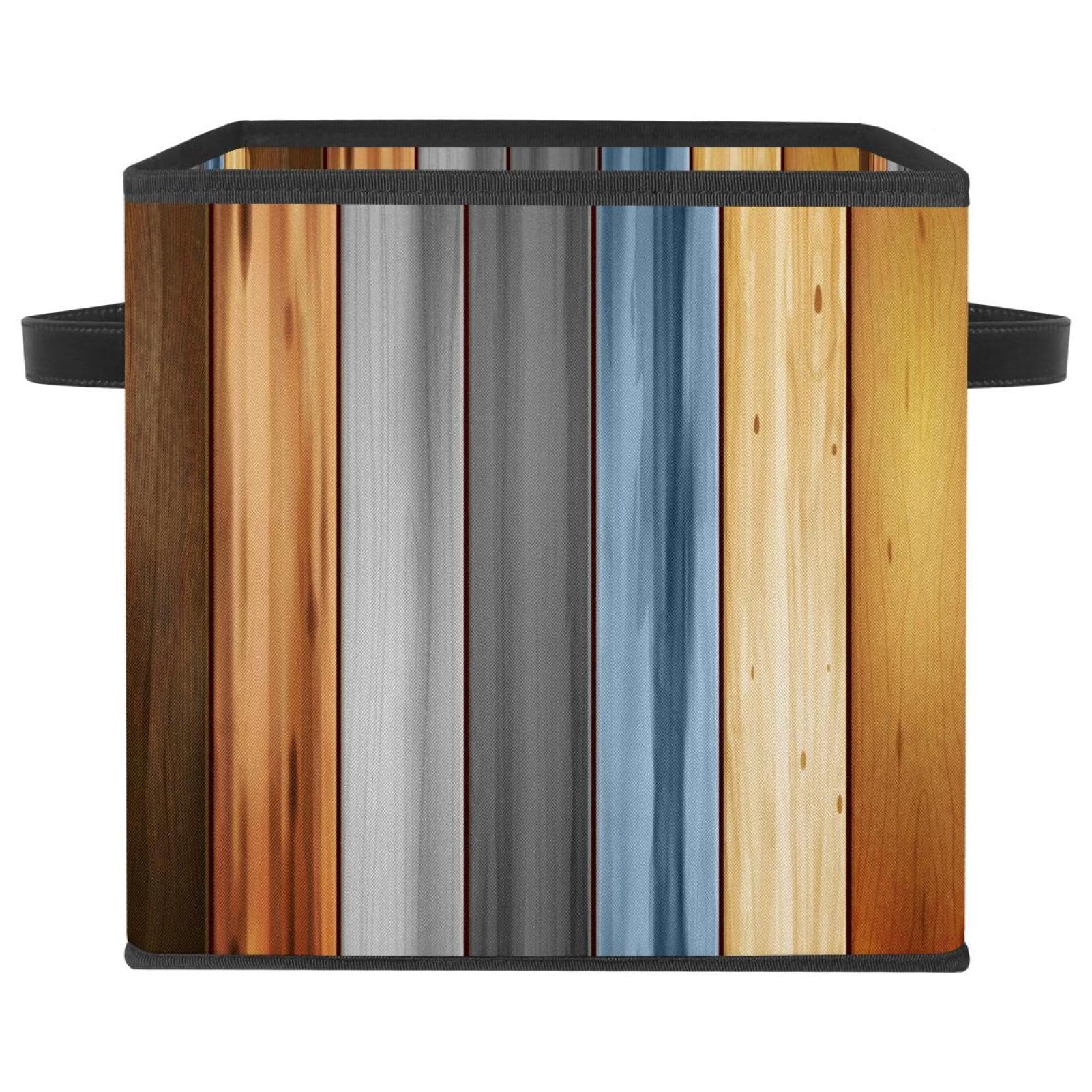 Boîte de rangement pliable en tissu bois pour placard et jouets