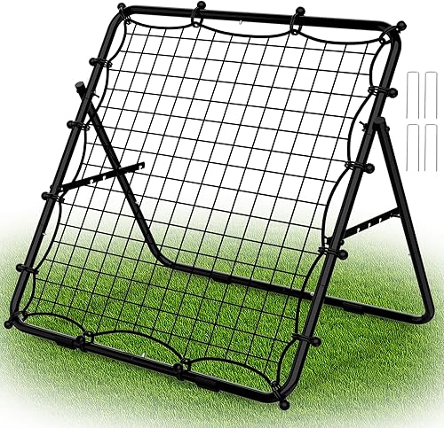 LIANTRAL Red de rebote de béisbol, entrenador de rebote ajustable para fútbol, voleibol, sóftbol y lacrosse, rebote plegable portátil para práctica