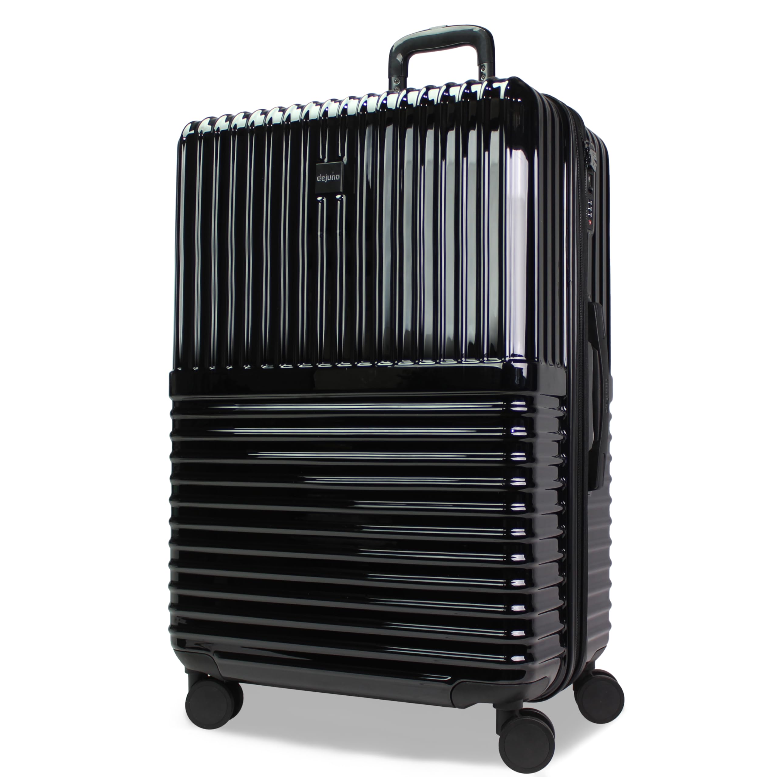 World Traveler Dejuno Tonal 28-Inch Polycarbonate Lightweight Hardside Expandable Spinner Luggage Suitcase with TSA Lock - Onyx