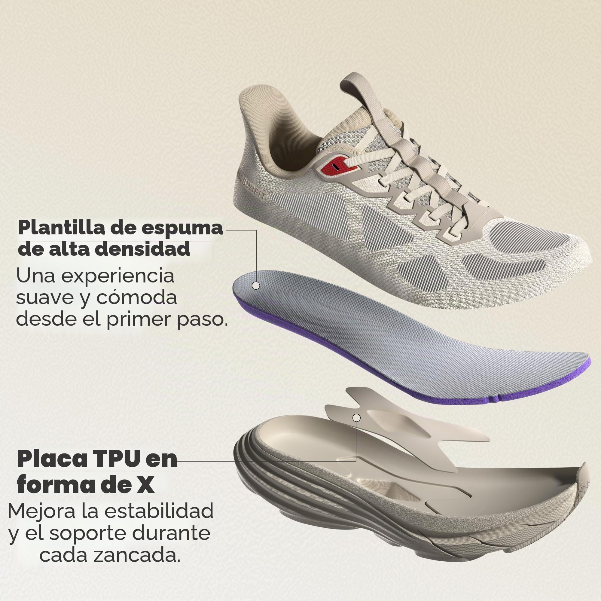 ALLSWIFIT Zapatillas Running Mujer Deportiva Caminar | Comodidad Todo el Día, Diseño Slip-On, Malla Transpirable, Soporte TPU Estable, Suela de Goma Antideslizante