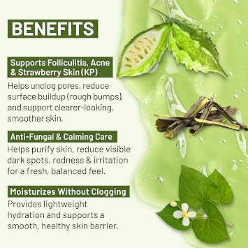 ABERA High-Performance Folliculitis Treatment Body Wash, Wild Bitter Melon Extract & BHA Shower Gel for Back Acne, Strawberry Skin (KP) & Rough Texture, Advanced Formula for Sensitive Skin, 10.14 oz