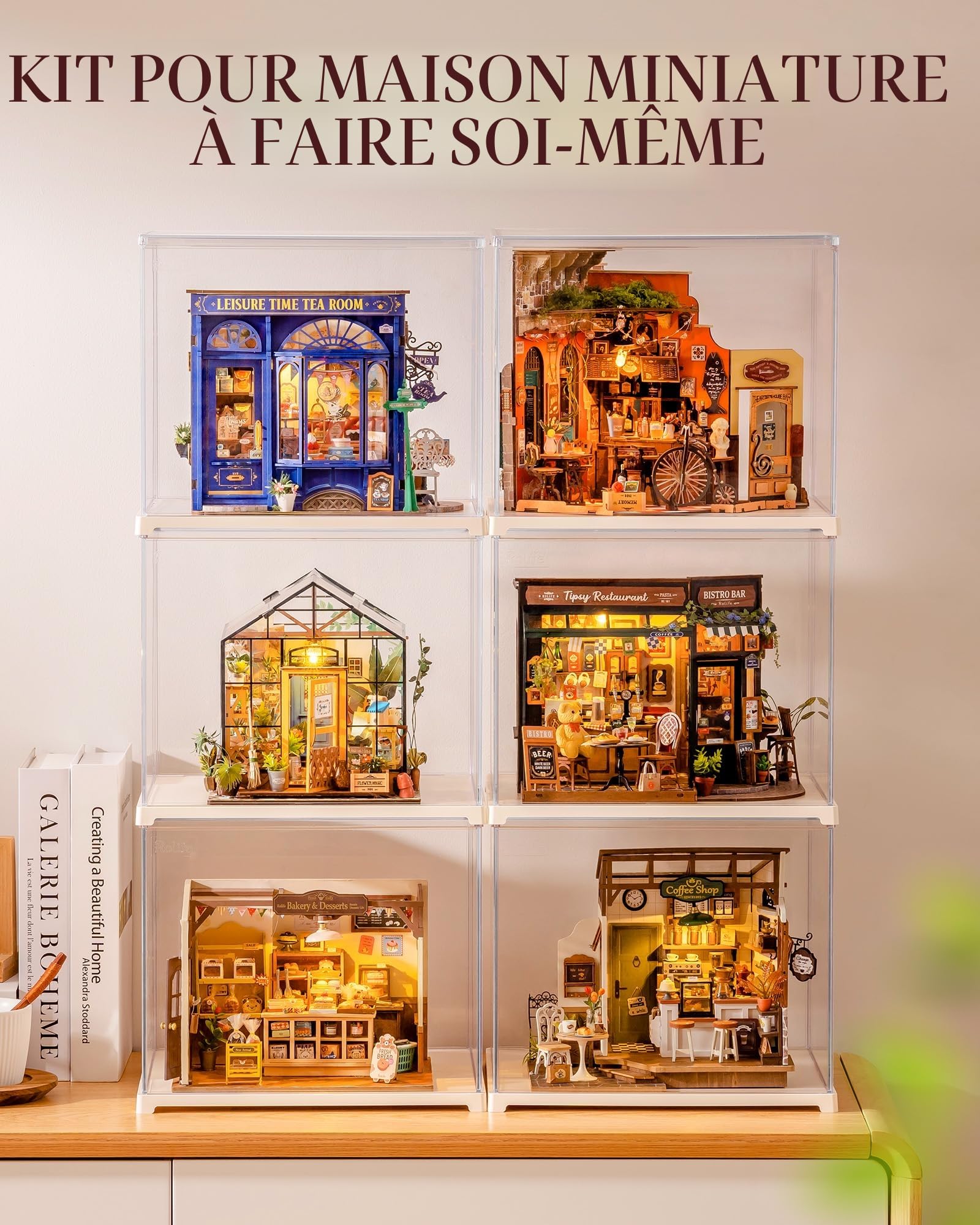 Rolife Kit DIY Maison Miniature Cheers Bar Kits de Modélisme pour Adultes à Construire Maison de Poupée Miniature Décoration d'Intérieur Cadeau d'anniversaire