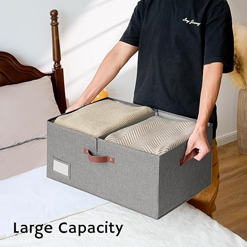 Miniatura 7 de GRANNY SAYS Contenedores de almacenamiento grandes con tapas, cajas de almacenamiento decorativas, contenedores de almacenamiento plegables de tela