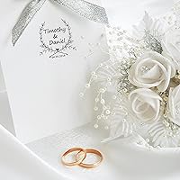 Vista 8 de Sello de goma autoentintado personalizado, sello de boda personalizado, uso en invitaciones de boda, ahorra fechas, tarjetas RSVP (hojas 3)