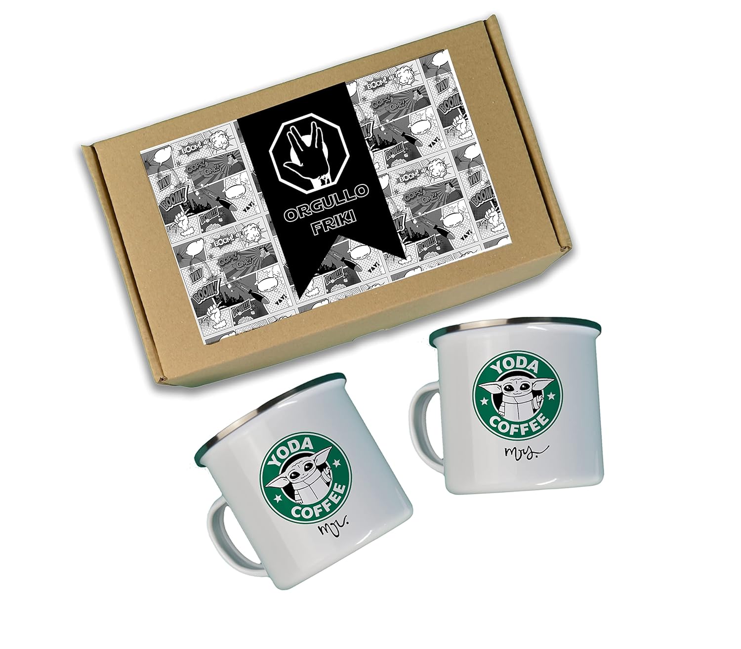 1.Regalos personalizados para parejas frikis, tazas frikis para parejas maestro yoda (starbuck)