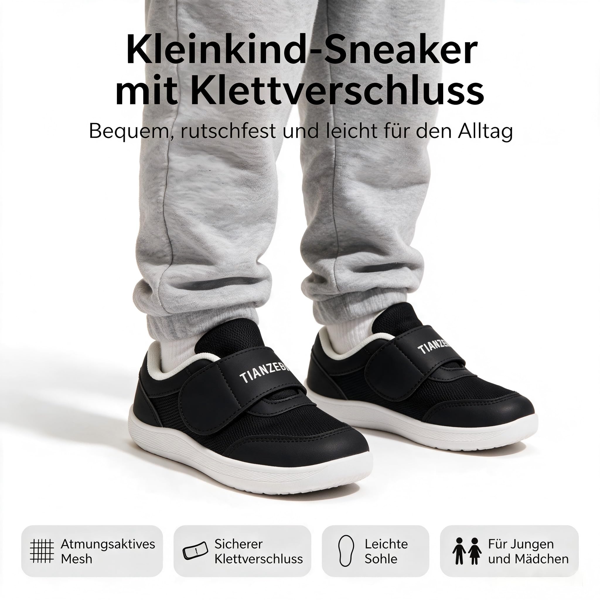Scarpe da ginnastica unisex per bambini, con punta larga, leggere, antiscivolo, comode, minimaliste, per camminare all'aperto, per ragazzi e ragazze