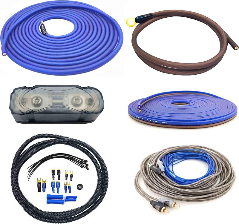 8 AWG Gauge 100% Copper Cable Car Audio Amp Wire Kit for Amplifier Wiring | True Spec Pure OFC Automotive Vehicle Subwoofer Stereo Installation Kits (incl Power Ground Cable RCA Speaker Remote Wires)