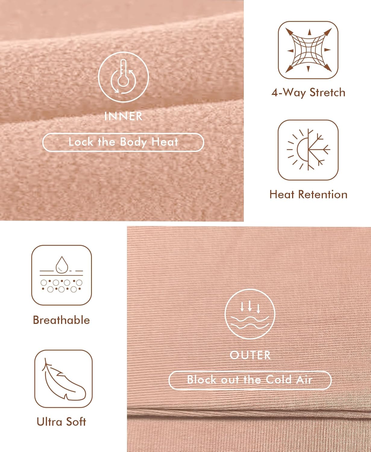 Women's Turtle Necks Long Sleeve Shirts Basic Thermal Underwear Tops Lightweight Base Layer - Image 4