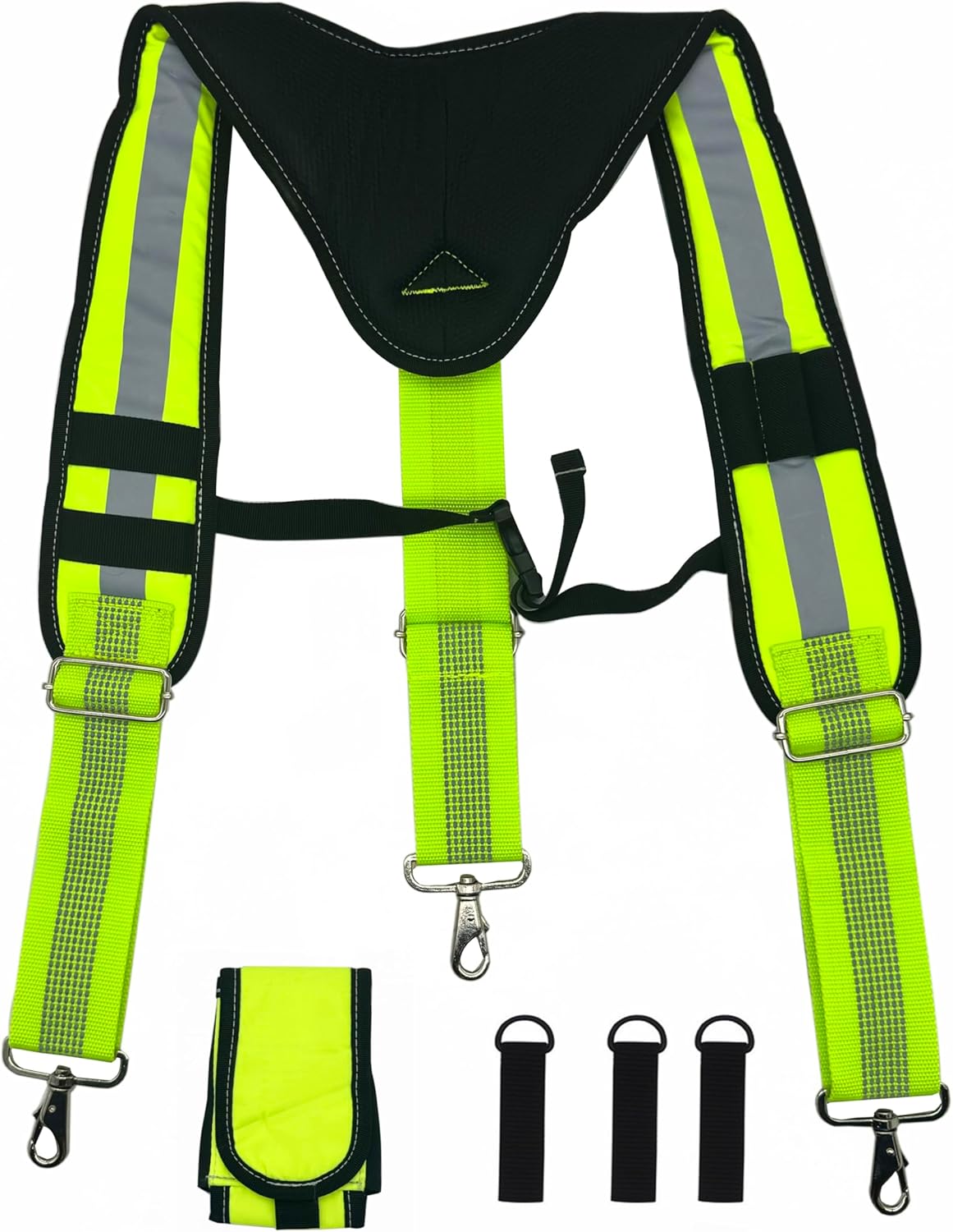 Padded Tool Belt Suspenders 3 Hook Swivel Suspenders for Tool Belt Heavy Duty Work Suspenders