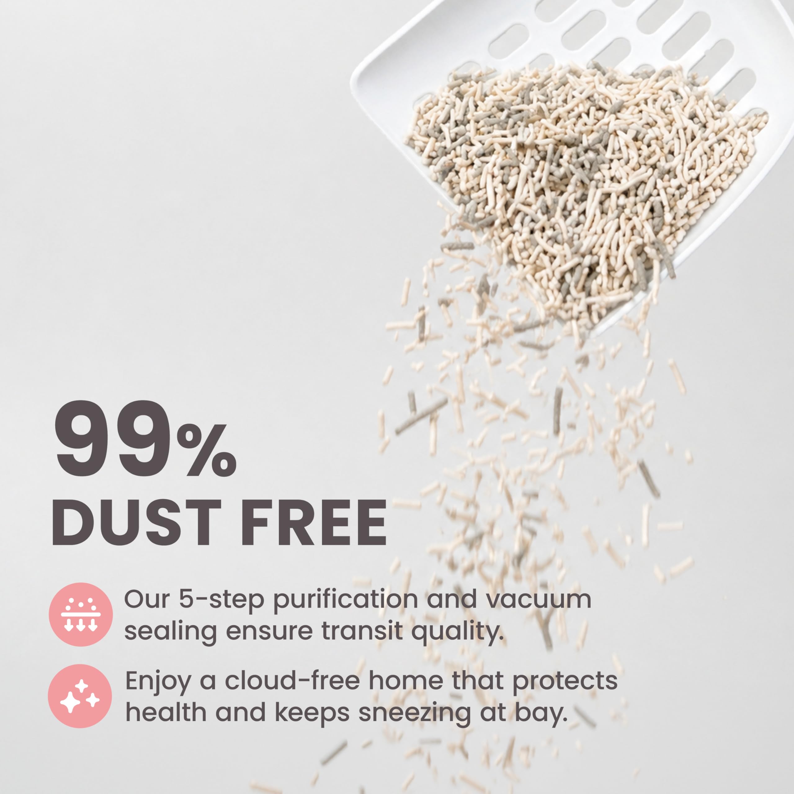 Lady N Pellet Tofu - Arena para gatos, fuerte aglomeración, ultra absorbente, sin polvo, bajo seguimiento, ecológico y carbón activado para control de olores, 18 libras (2 paquetes sin perfume)