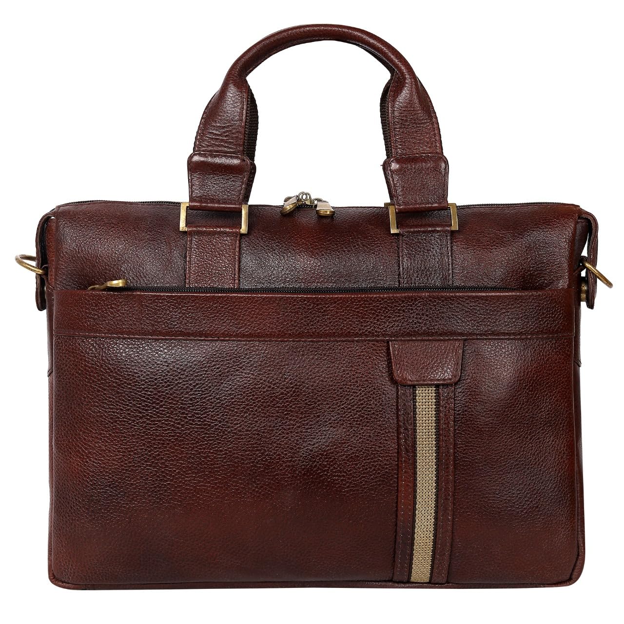 Da leather villa LV Full Grain Natural Leather Laptop MacBook Air Pro Laptop Messenger Shoulder Bags for Men's Office 16 inch (Dimension-L-16 X H-11.50 X W-3 Inch) (Weight-1 KG/1000 GR)