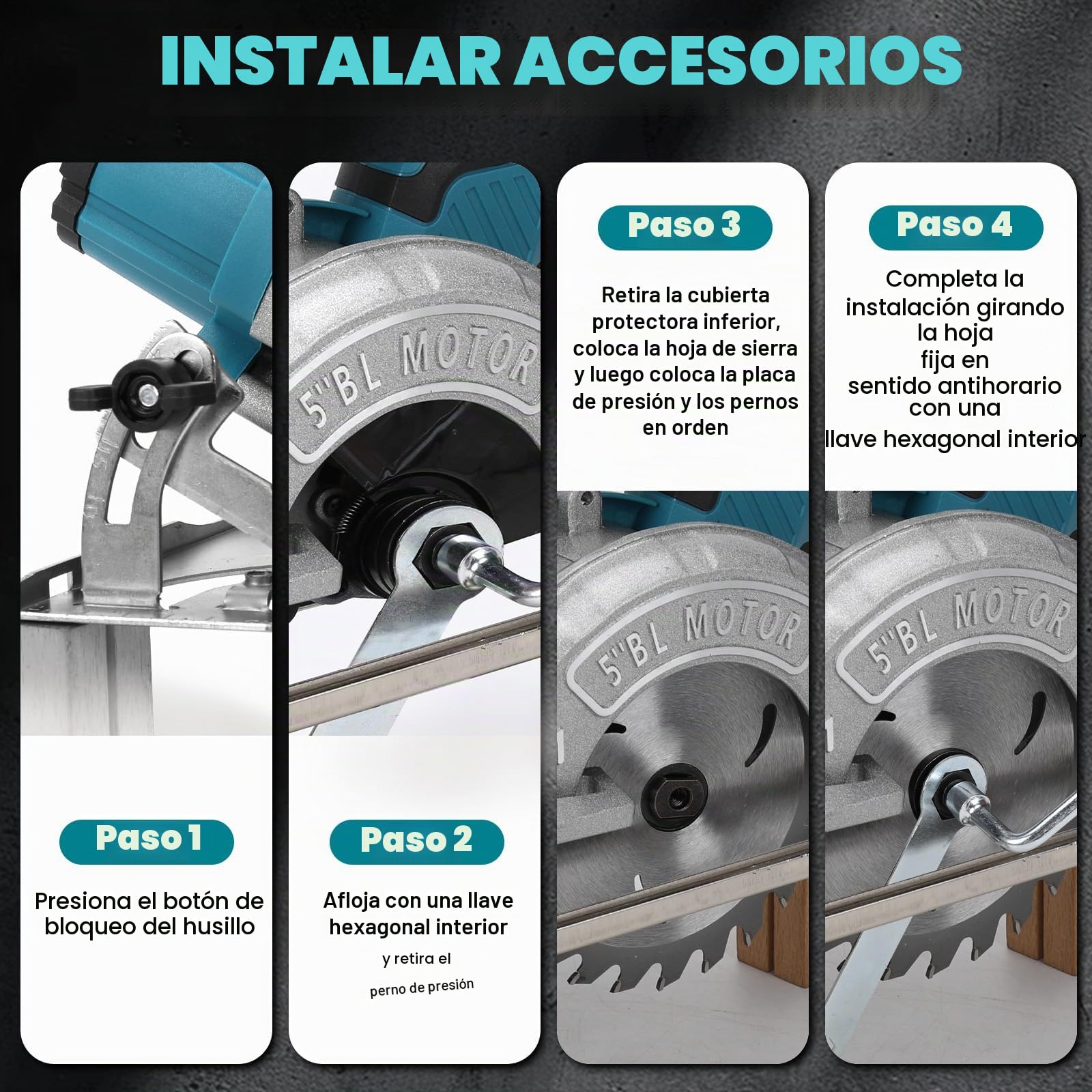 Sierra circular inalámbrica para Makita 18 V batería, mini sierra circular manual Sin cepillo (sin batería), 125mm 2 Hojas, Profundidad de Corte 41mm(90°), 32.5mm(45°), para Madera, Azulejo, Metal