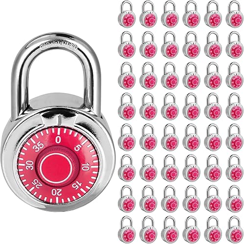 Miniatura 10 de Candado de combinación de 12 unidades, candado de combinación de esfera fija con diferentes combinaciones, 2 pulgadas de ancho. Placa giratoria