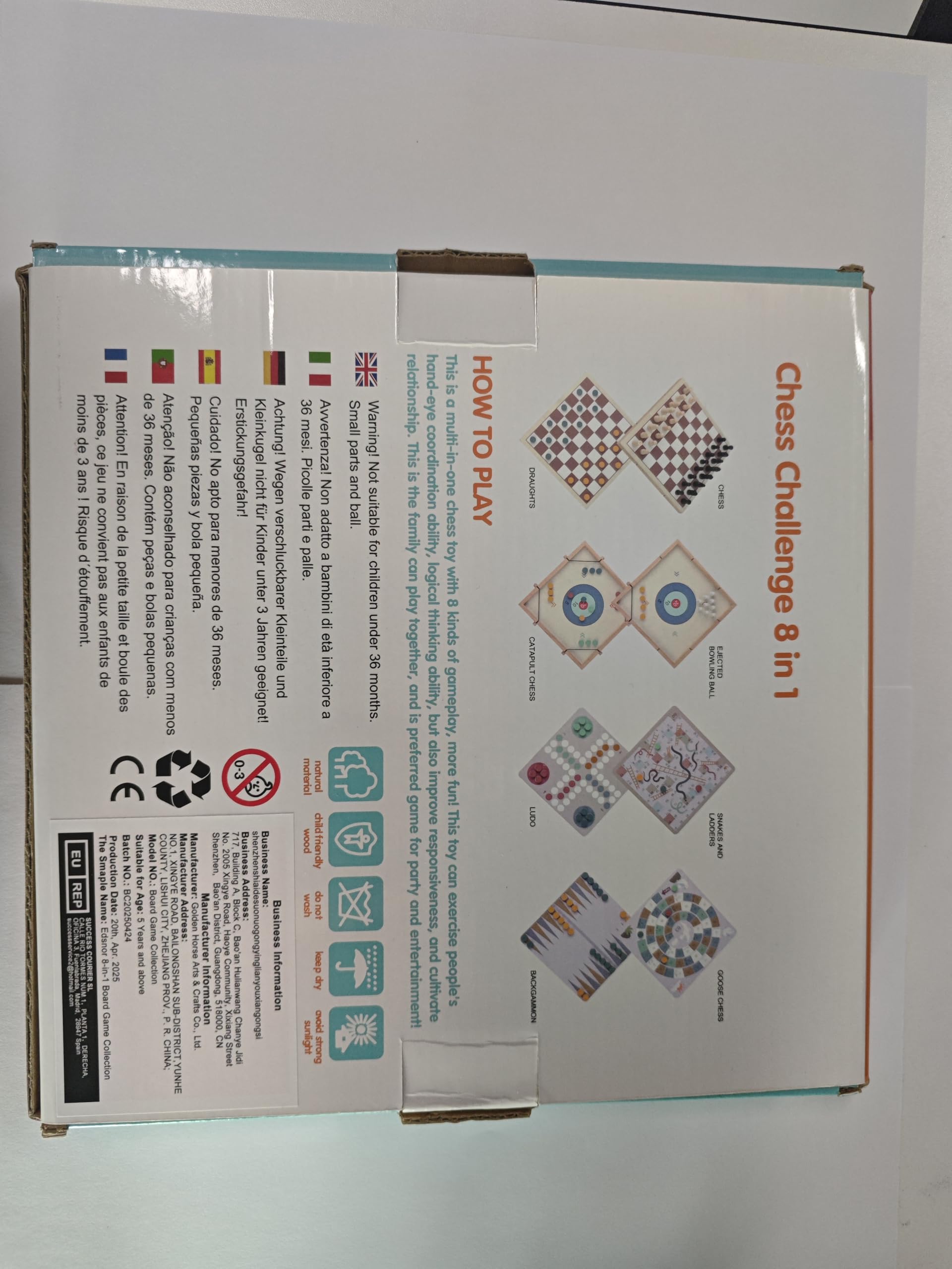 8 en 1 Set De Jeux De Société pour 2 à 4 Joueurs, Coffret de Jeux Classiques en Bois pour la Maison, Les fêtes, Les Voyages