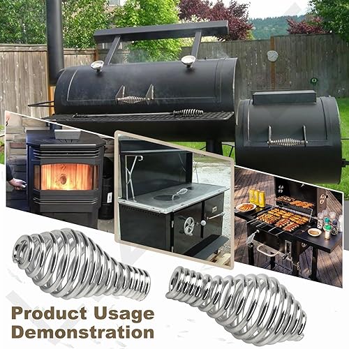Miniatura 5 de Manija de puerta de resorte para estufa de pellets de barbacoa, 2 piezas (diámetro máximo 1-34 ", longitud 3-12", para varilla de 12") Uso para