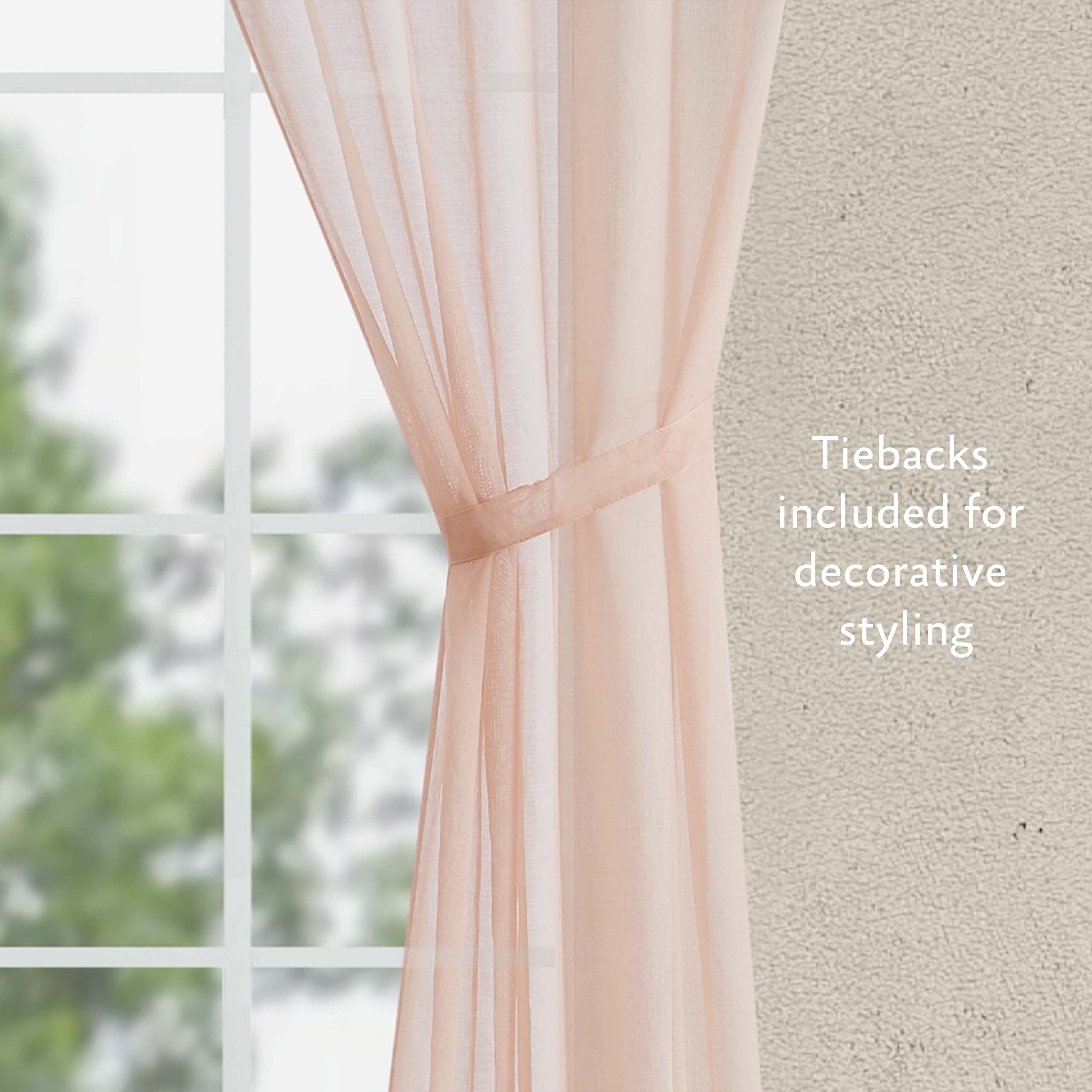Jessica Simpson Verdunkelungsvorhänge – Blush Pink, Blumenmuster, 2 Paneele à 96,5x243,8 Cm – Inkl. Raffhalter