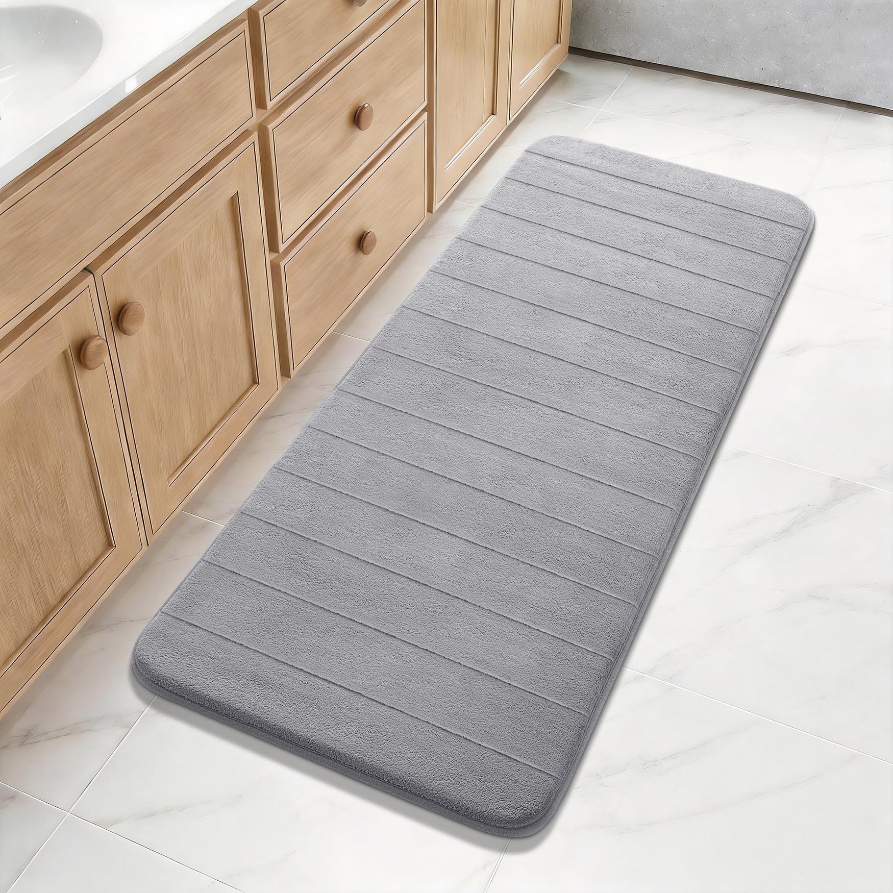 Yimobra 55"x24" Large Bathroom Rug Runner, Memory Foam Bath Mat, Super Soft