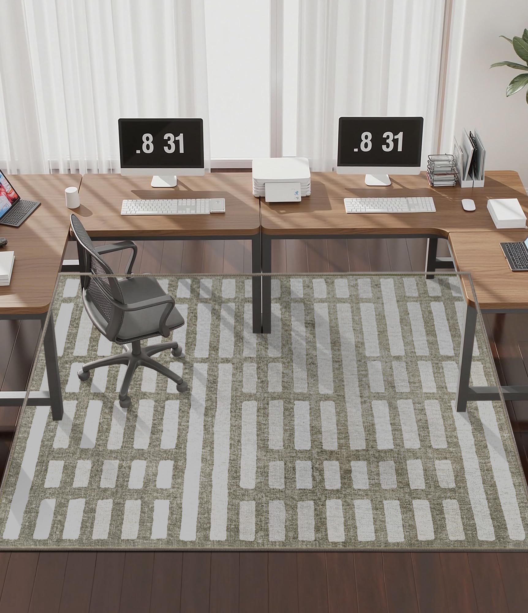 chakme Office Chair Mat for Hardwood Floor, 72"x48" Easy Glide Computer Desk Mat Protector for Rolling Chair Under Desk Rug Nonslip Backing, Machine Wash, (Dark Brown Plaid)