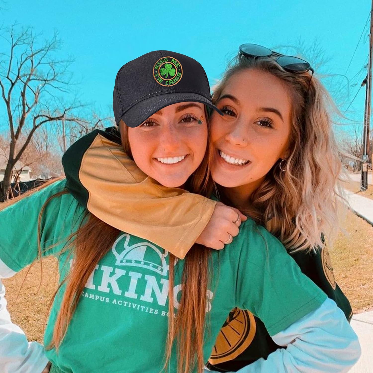 St Patricks Day Trucker Hat for Men, St Patricks Day Adjustable Washable Green Shamrock Baseball Cap