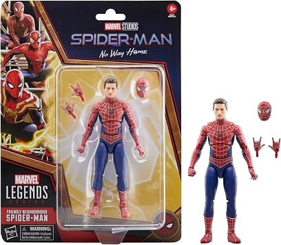 Marvel Legends Series Friendly Neighborhood Spider-Man, Spider-Man: No Way Home Collectible 6 Inch Action Figures, Ages 4 and Up | Marvel Legends Studios 6 Inch Action Figure Spider-Man Wave 1 - Tobey McGuire Spider-Man