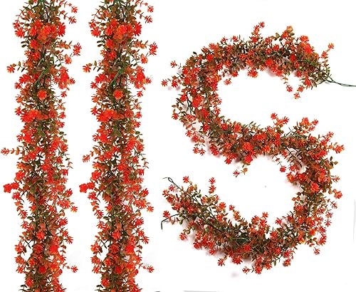 RECUTMS Guirnalda de eucalipto sintético, enredaderas artificiales, hojas de eucalipto colgantes artificiales, enredaderas verdes para telón de