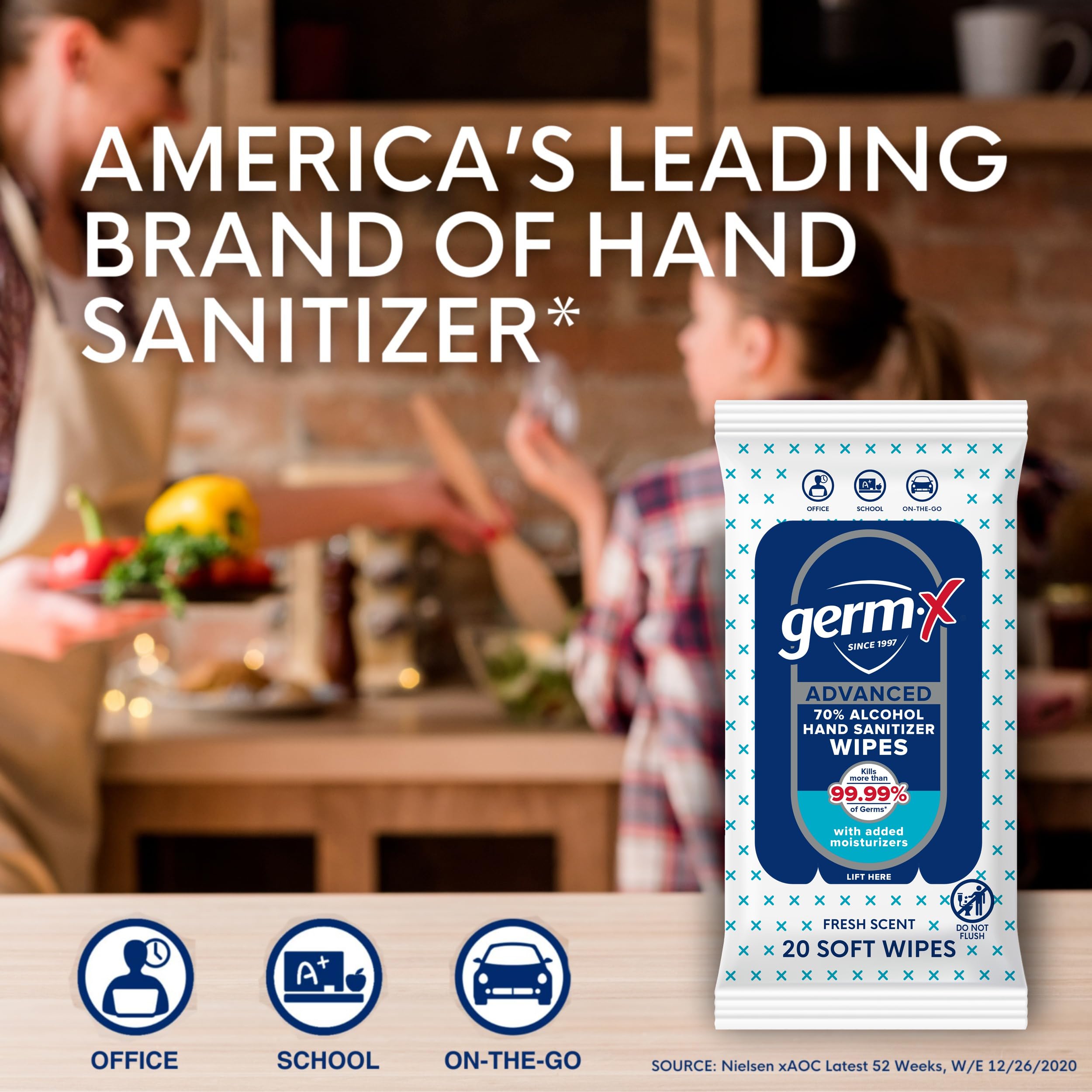 Amazon.com : Germ-X Advanced Single-Use Hand Sanitizer Wipes, 20
