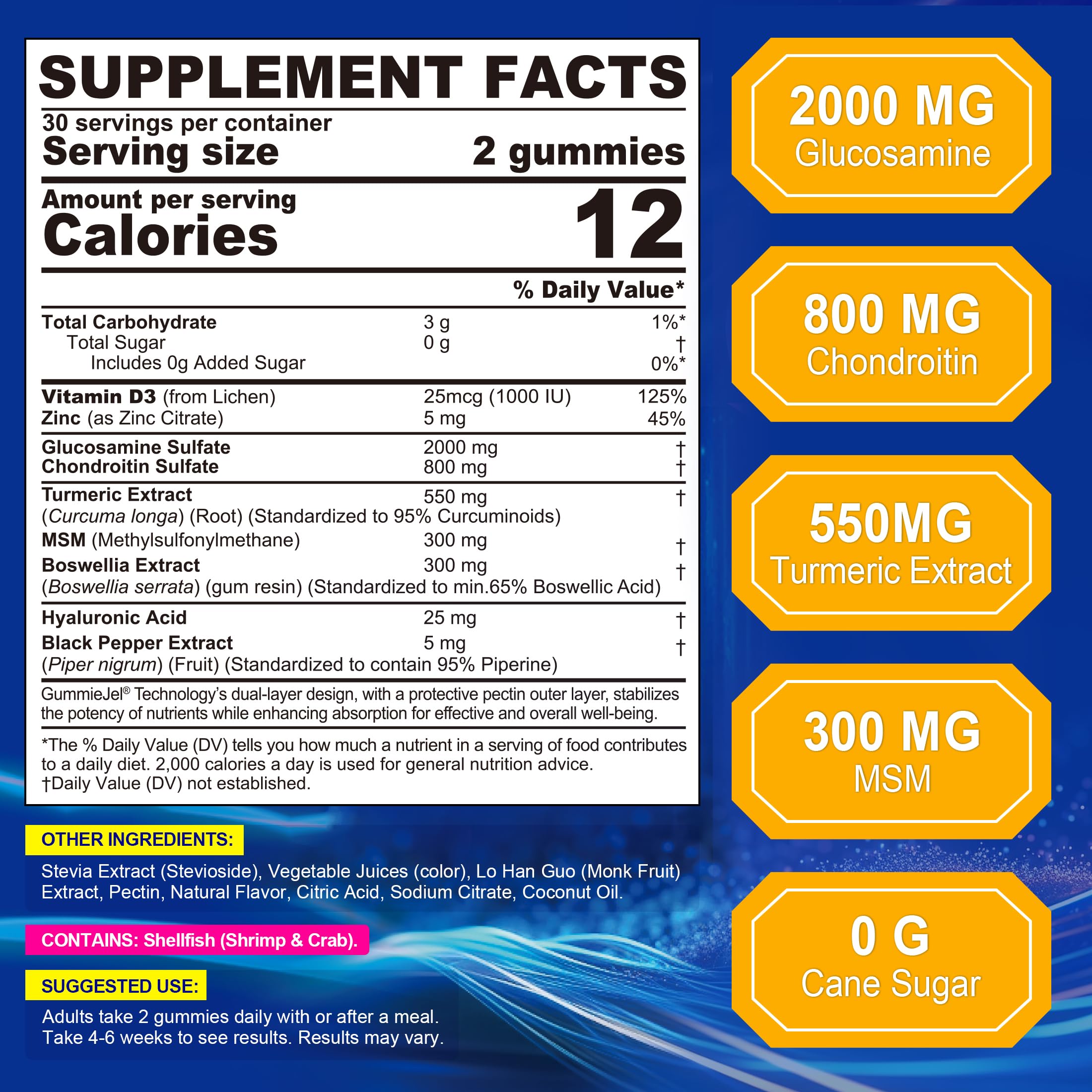 NEVISS Glucosamine Chondroitin Gummies with MSM & Turmeric for Adults — Amazon image 2