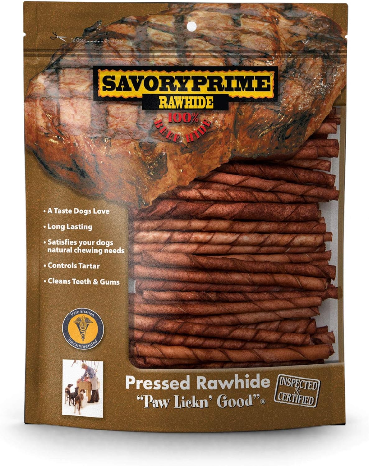 Savory Prime 100-Pack Basted Twist Sticks, 5-Inch, Brown