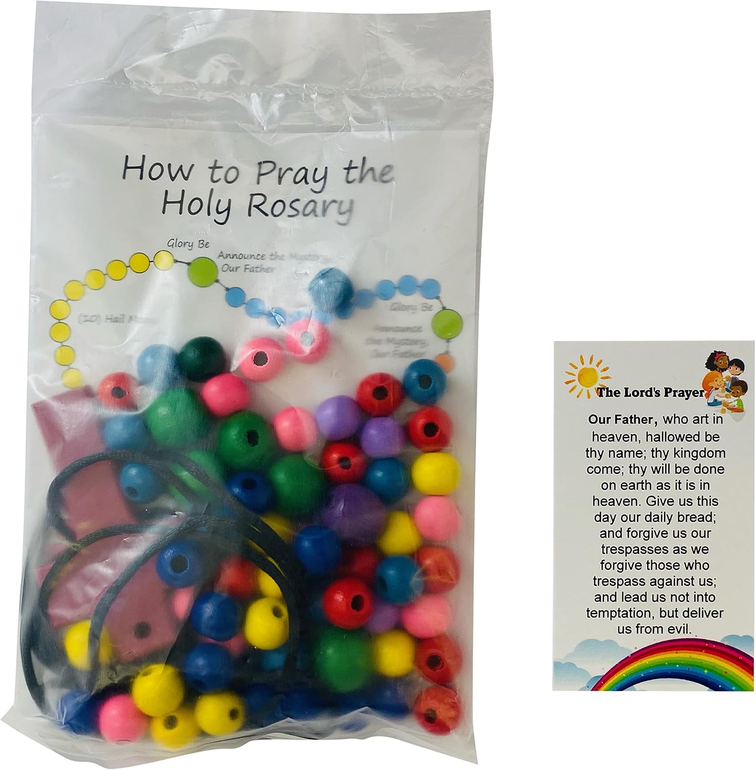 Westmon Works Make Your Own Beaded Rosary Craft Kit with Hail Mary and Our Father Holy Card
