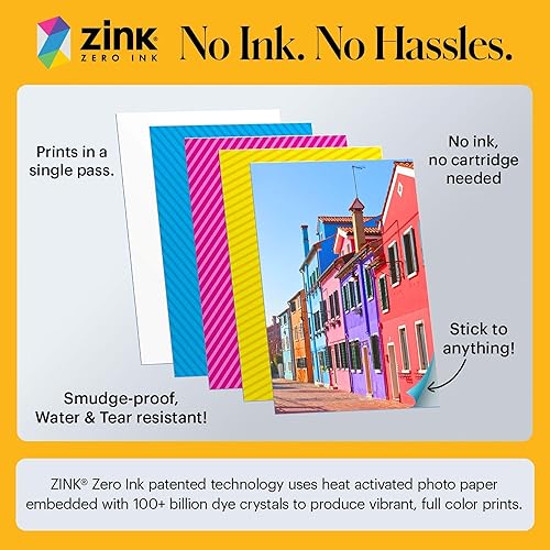 Miniatura 4 de KODAK Printomatic - Cámara digital de impresión instantánea a todo color - Fotos coloridas en papel fotográfico Zink de 2 x 3 pulgadas con respaldo