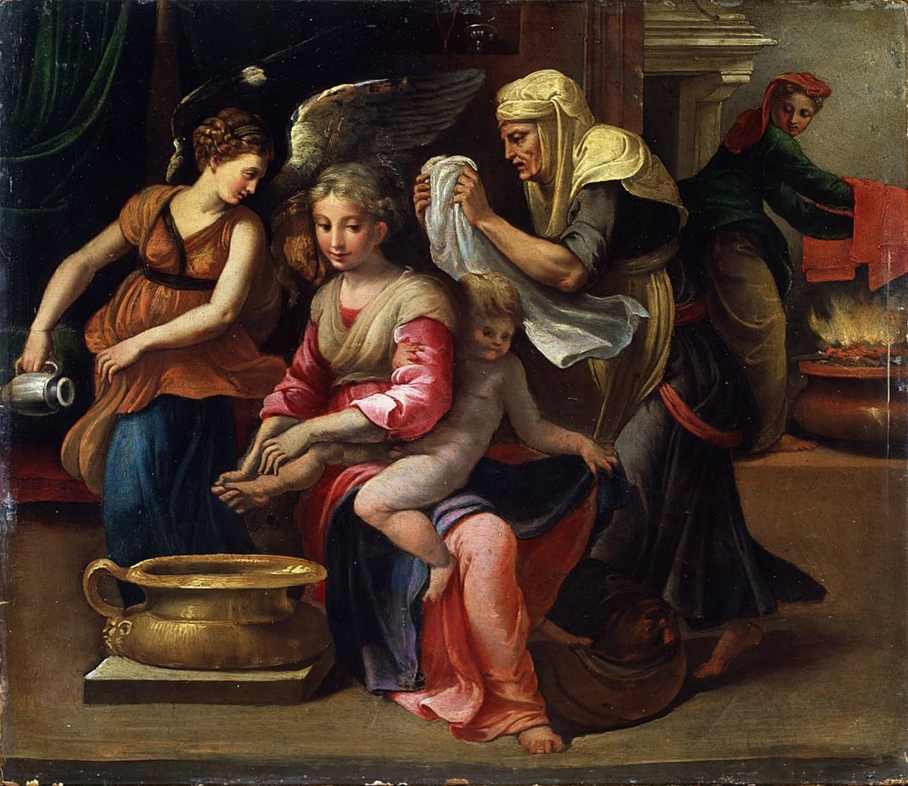 POSTERIIk Famous Modern Artwork Art Mural the Childs Bath by Parmigianino Oil Paintings Pictures for Home Decor 60x90cm