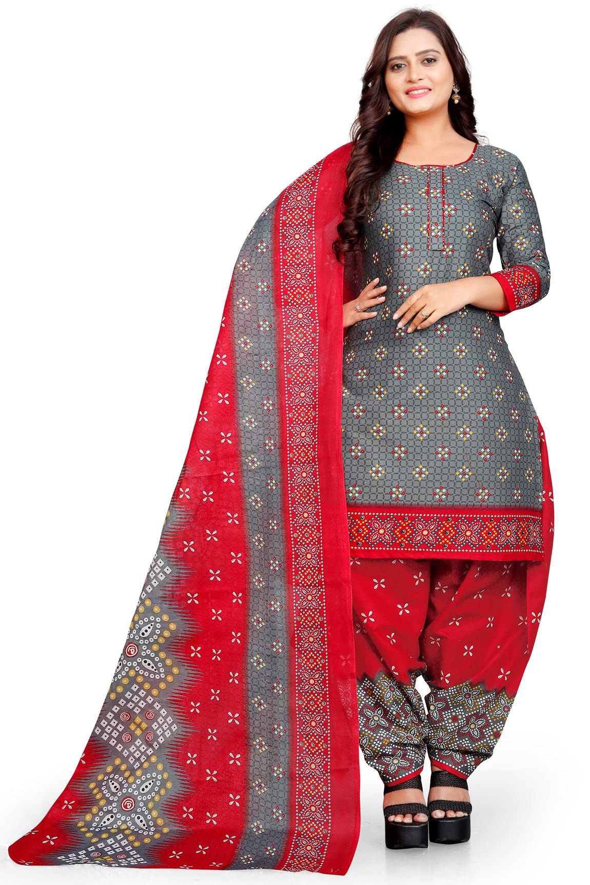 Rajnandini Women's Cotton Salwar Suit Material (PDP1058D - Unstitched), Blue, Free Size