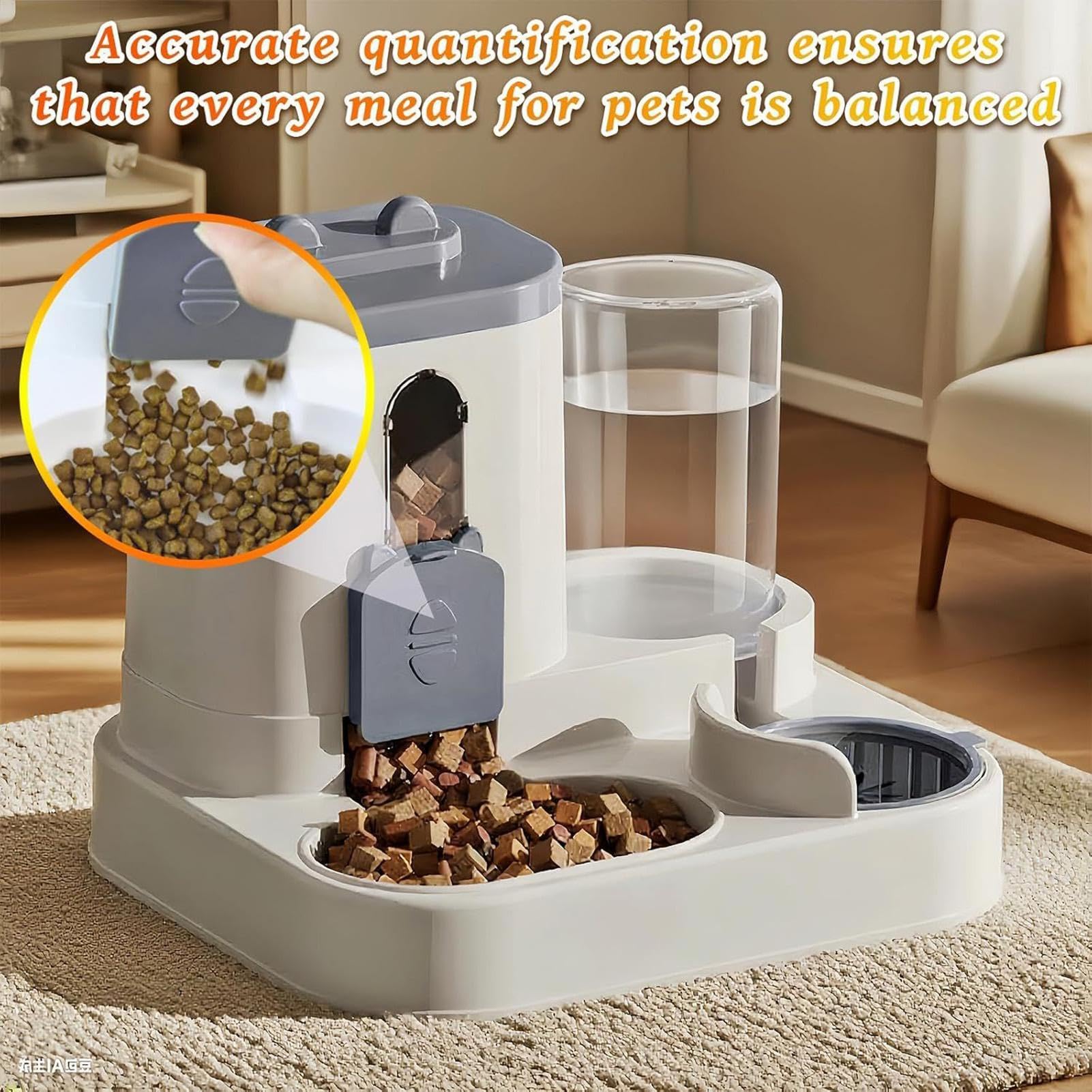 Distributore Automatico 2 In 1 Per Gatti E Cani, Dispenser Di Cibo E Acqua Da Viaggio, Uscita Del Grano Controllabile, Adatto A Gattini Cuccioli Animali Piccoli E Medis Casa Appartamen