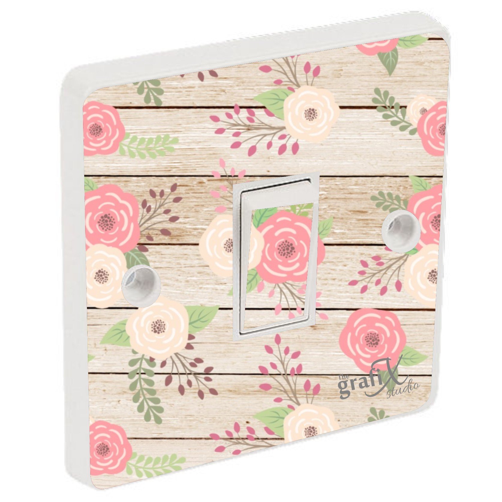 the grafix studio Shabby Chic Roses Light Switch Sticker Vinyl/Skin cover sw79