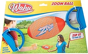 WAHU Zip it to Rip it Zoom Ball Game with 7" Ball and 2 Handles, Outdoor Zip Ball Game for 2 Players Ages 8+, Multicolor