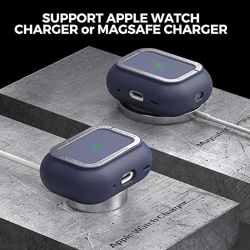 Miniatura 4 de Funda protectora de TPU Airpods Pro 2 con correa de mano y mosquetón para Airpods Pro 2 LED frontal visible compatible con carga inalámbrica para
