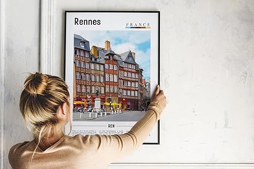 Miniatura 4 de Impresión de Rennes, póster de Rennes, arte de pared de Rennes, póster de pintura al óleo, impresión colorida de la ciudad, obra de arte de la