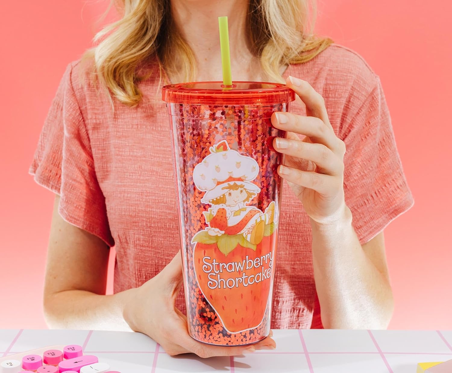 Silver Buffalo Strawberry Shortcake Confetti Cold Cup, 32 Ounces - Image 7