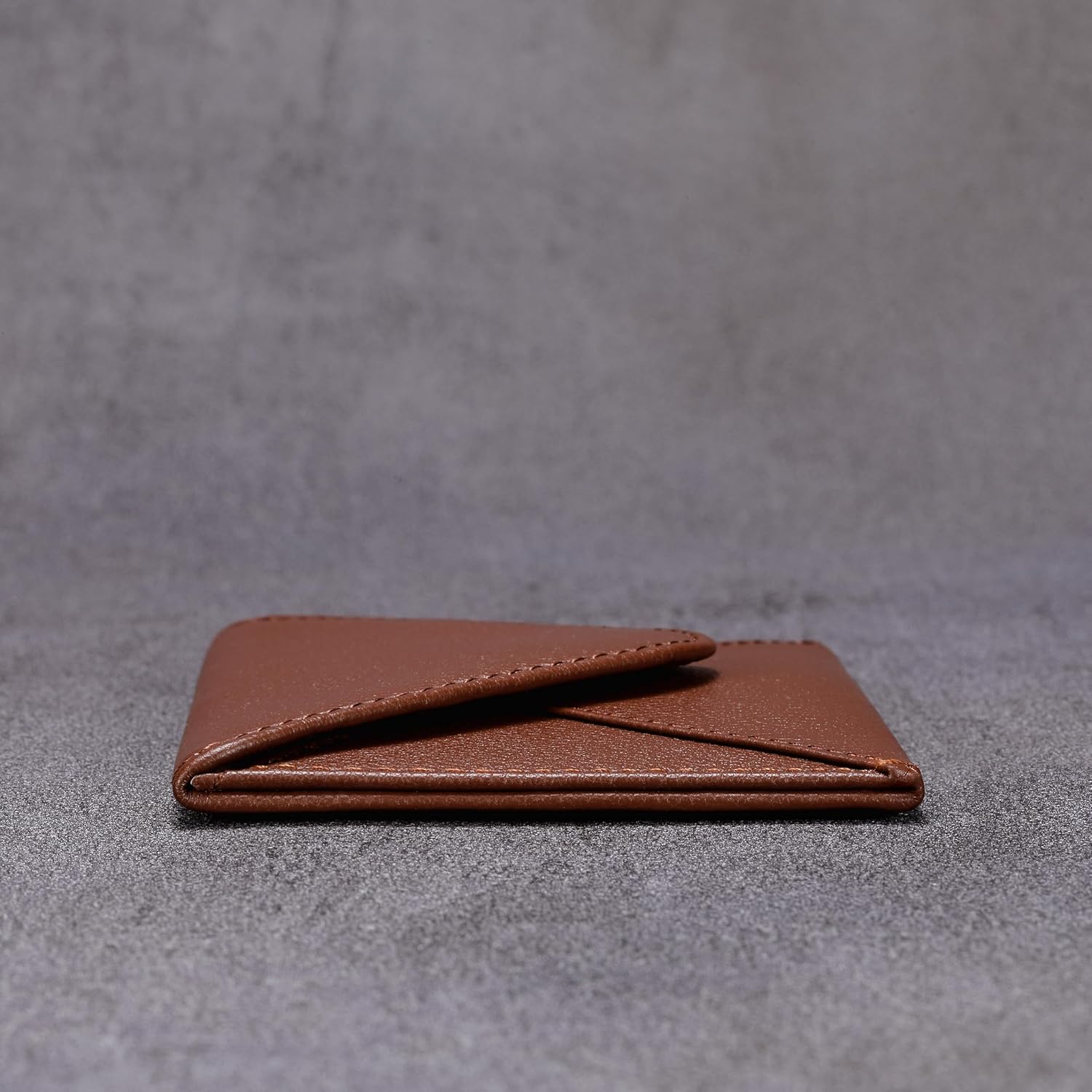 HISCOW Envelope Business Card Case with Magnet Closure - Italian Calfskin (Coffee) - Image 6