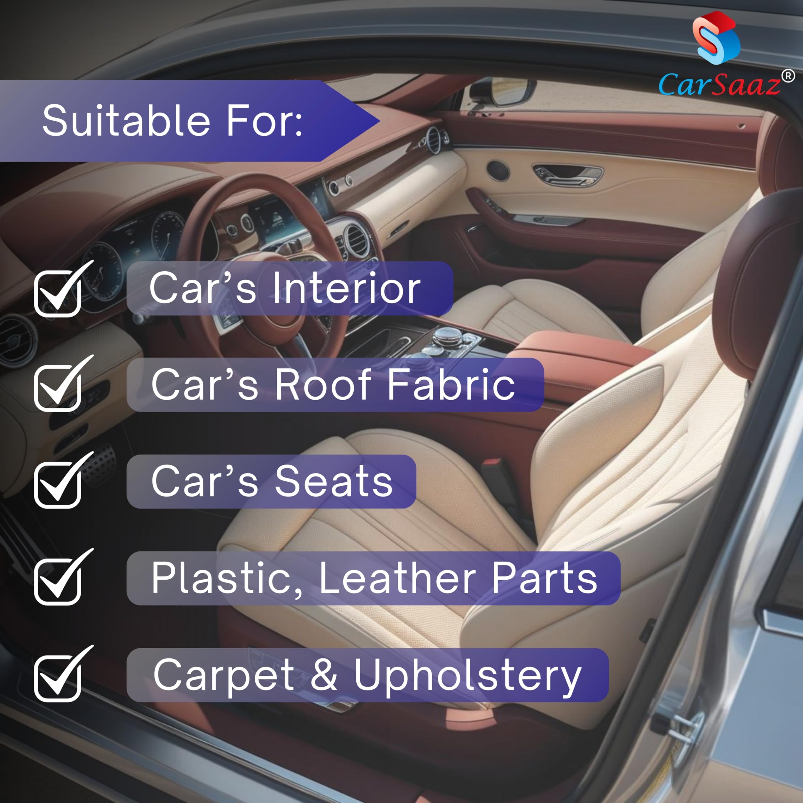 CAR SAAZ Car Interior Cleaner & Protector 5 Ltr | Premium Cleaner For All Interior & Upholstery Surfaces | Car Interior, Fabric, Sofa, Carpet & Upholstery Cleaner (5L) 3