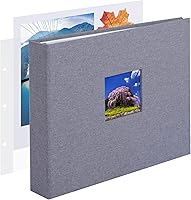 Vista 27 de 8x8 DIY pequeño álbum de recortes con 3 anillas, álbum de fotos, diario con 30 fundas de plástico, 60 páginas y cubierta de tela para viajes